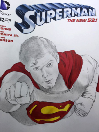 Superman front cover in progress 2