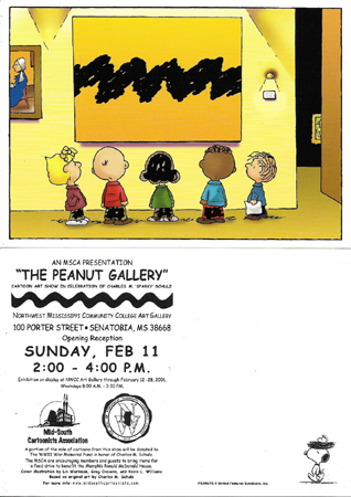 MSCA Peanuts art show invite fr/bk