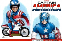 Reb Brown TV Captain America back/front sketchcover