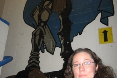 Nicki On The Stairs With The SHS Charger Knight