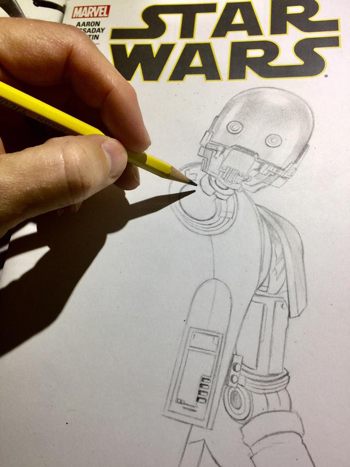 I Drew A K-2SO Star Wars Sketchcover- The Captain Said I Had To.