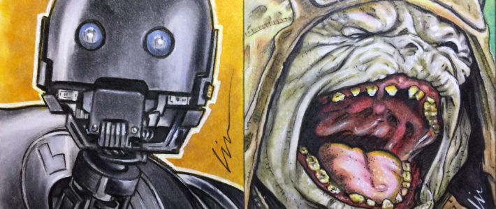 Wednesday Drawing Nights At The Cellar: My Pao And K-2SO Star Wars Sketchcards