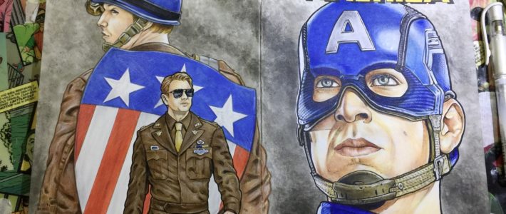 Drawn On The 4th Of July…Finished Sometime Later. My Latest Captain America Sketchcover